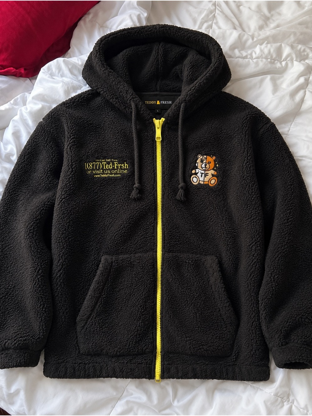 Teddy Fresh Men’s Black Sherpa Jacket